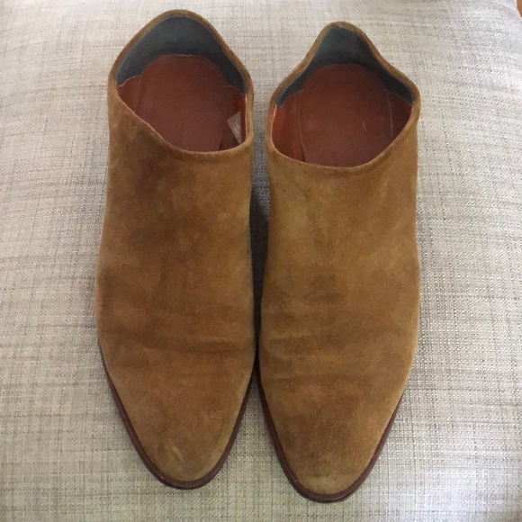 Everlane Mustard Suede Heel Mule/Ankle Boots - Picture 4 of 10